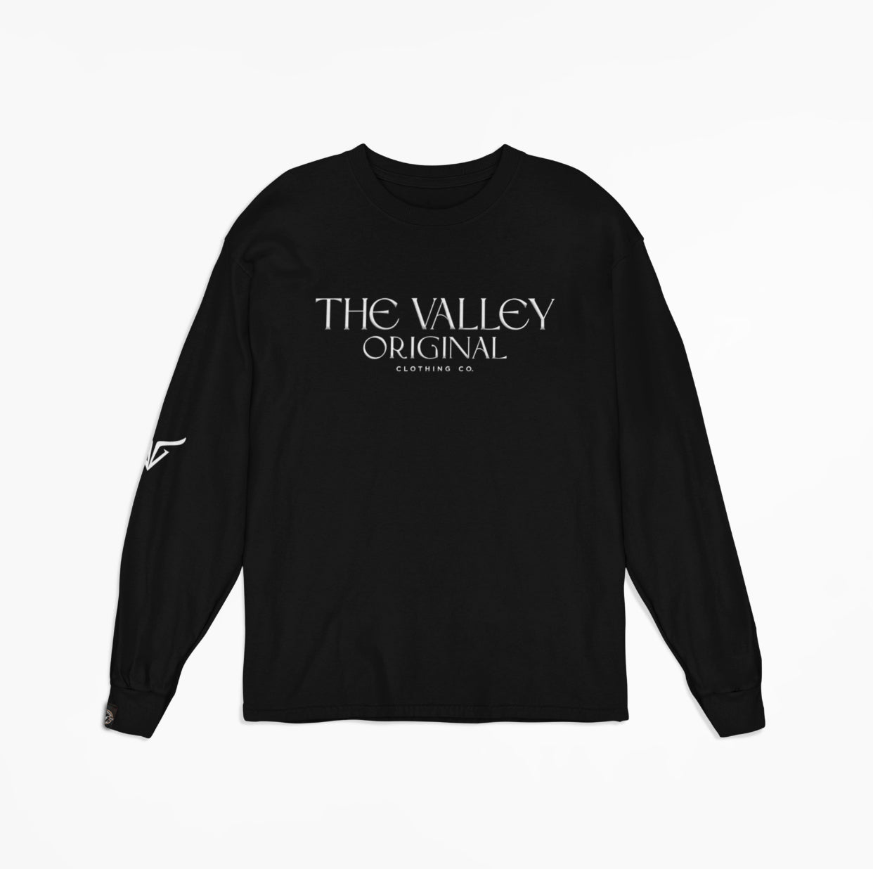 Black Embroidered Long Sleeve Tee